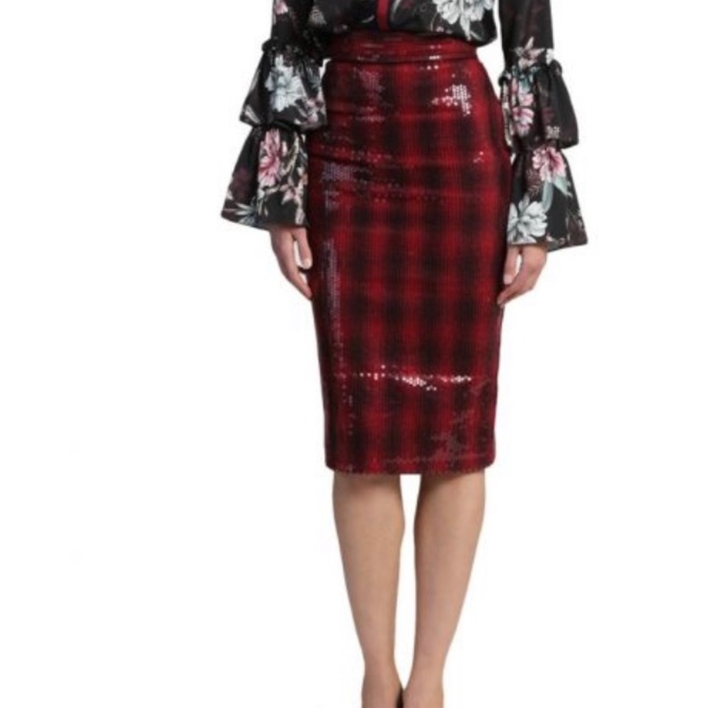 Sequin Plaid skirt